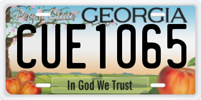 GA license plate CUE1065