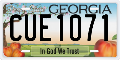 GA license plate CUE1071