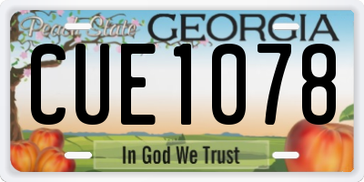 GA license plate CUE1078