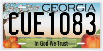 GA license plate CUE1083