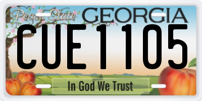 GA license plate CUE1105