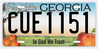 GA license plate CUE1151