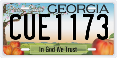 GA license plate CUE1173