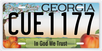 GA license plate CUE1177
