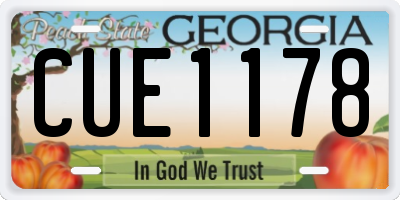 GA license plate CUE1178