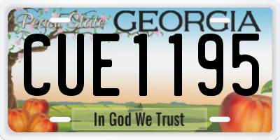 GA license plate CUE1195
