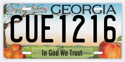 GA license plate CUE1216