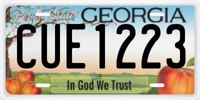 GA license plate CUE1223