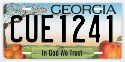 GA license plate CUE1241