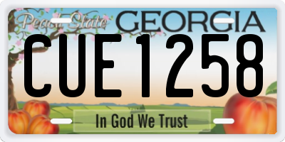 GA license plate CUE1258