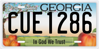 GA license plate CUE1286