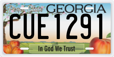 GA license plate CUE1291