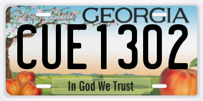 GA license plate CUE1302