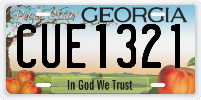 GA license plate CUE1321
