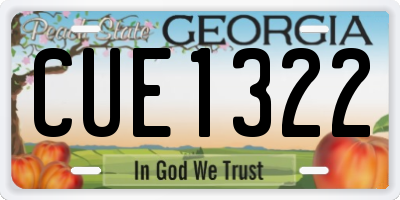 GA license plate CUE1322