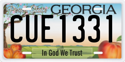 GA license plate CUE1331