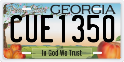 GA license plate CUE1350