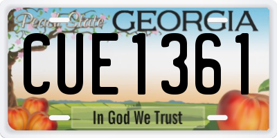GA license plate CUE1361