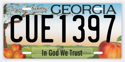GA license plate CUE1397