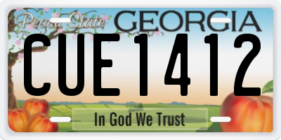GA license plate CUE1412