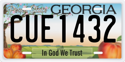 GA license plate CUE1432