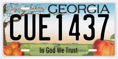 GA license plate CUE1437
