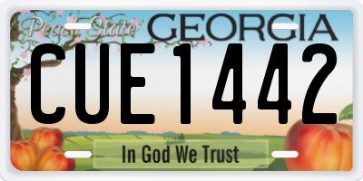 GA license plate CUE1442