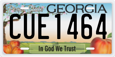 GA license plate CUE1464