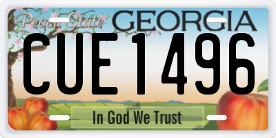 GA license plate CUE1496