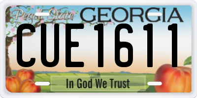 GA license plate CUE1611