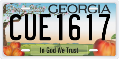 GA license plate CUE1617