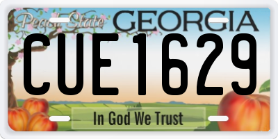 GA license plate CUE1629