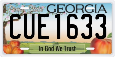 GA license plate CUE1633
