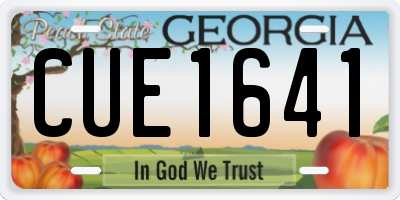 GA license plate CUE1641
