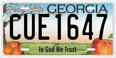 GA license plate CUE1647