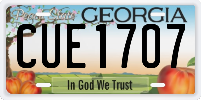 GA license plate CUE1707