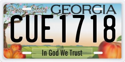 GA license plate CUE1718