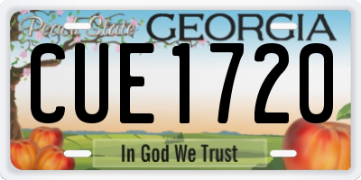 GA license plate CUE1720