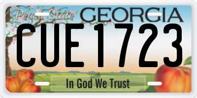 GA license plate CUE1723