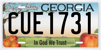 GA license plate CUE1731