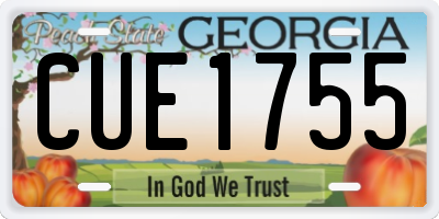 GA license plate CUE1755