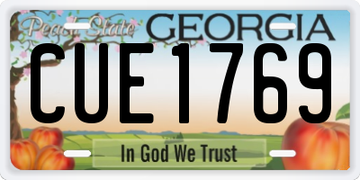 GA license plate CUE1769