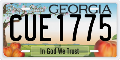 GA license plate CUE1775