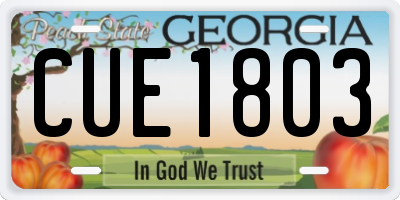 GA license plate CUE1803