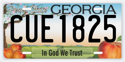 GA license plate CUE1825