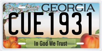 GA license plate CUE1931