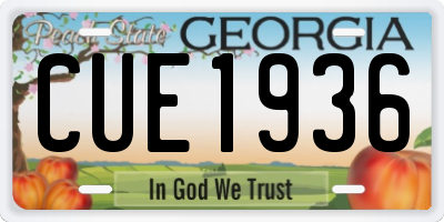 GA license plate CUE1936