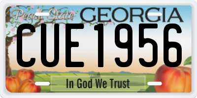 GA license plate CUE1956