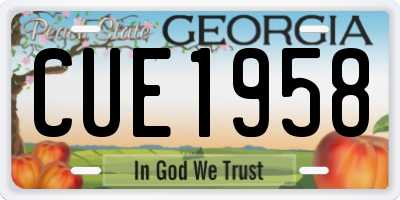 GA license plate CUE1958