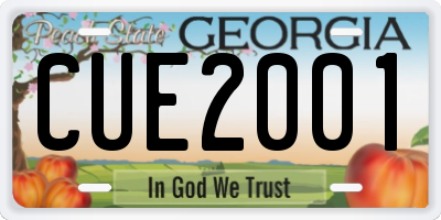 GA license plate CUE2001